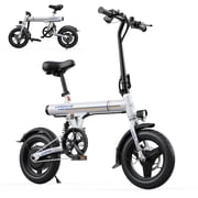 VIPDRIVE Electric Bike - Peak 500W Motor, 36V 7.8Ah Battery, 20Mph, 25+Miles Range, Rear Shock& Dual Brake - Stylish 14 Foldable Mini EBike for Adults, UL2849