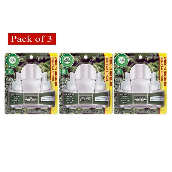AIRWICK Scented Oil Kit 1+2 Warm Woodland Pine (Pack of 3)