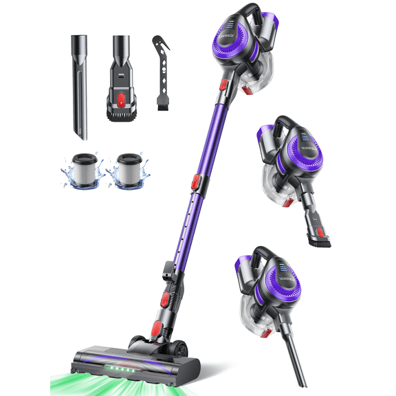 Laresar Cordless Vacuum Cleaners, 45KPA Lightweight Stick Vacuum for Carpets Hard Floors Pet Hair