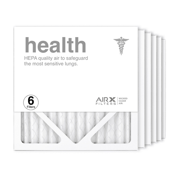 AIRx Filters 12x12x1 Air Filter MERV 13 Pleated HVAC AC Furnace Air Filter, Health 6-Pack, Made in the USA