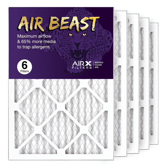 AIRx Filters 14x20x1 Air Filter MERV 11 Pleated HVAC AC Furnace Air Filter, Air Beast 6-Pack Made in the USA