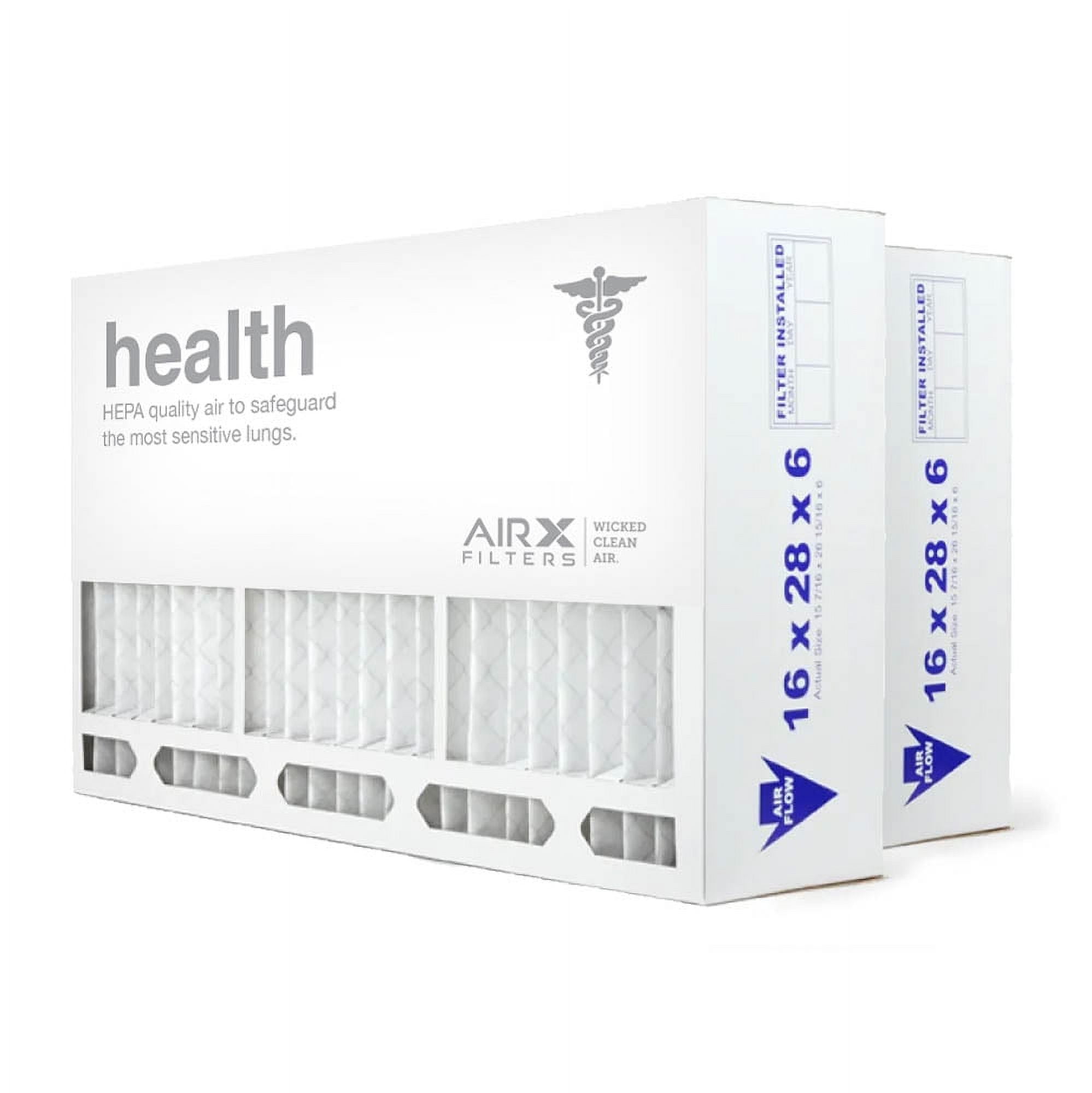 AIRx Filters 16x28x6 MERV 13 HVAC AC Furnace Air Filter Replacement for Aprilaire Space-Gard 401, Health 2-Pack, Made in the USA