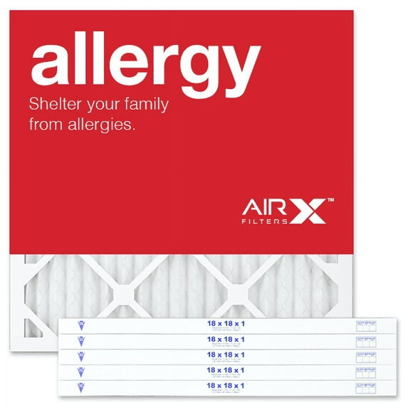 AIRx Filters 18x18x1 Air Filter MERV 11 Pleated HVAC AC Furnace Air Filter, Allergy 6-Pack, Made in the USA