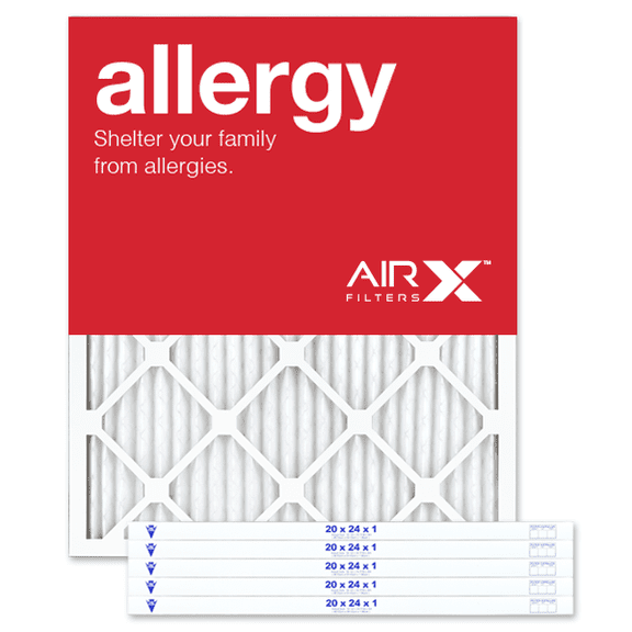 AIRx Filters 20x24x1 Air Filter MERV 11 Pleated HVAC AC Furnace Air Filter, Allergy 6-Pack, Made in the USA
