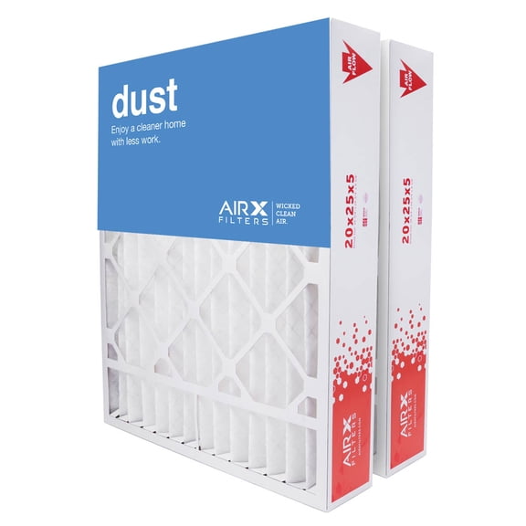 AIRx Filters 20x25x5 MERV 8 HVAC AC Furnace Air Filter Replacement for White Rodgers FR2000U-108, Dust 2-Pack, Made in the USA