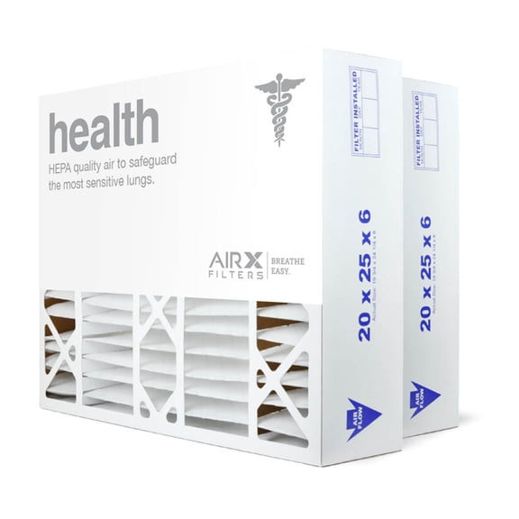 AIRx Filters 20x25x6 MERV 13 HVAC AC Furnace Air Filter Replacement for Aprilaire Space-Gard 201, Health 2-Pack, Made in the USA