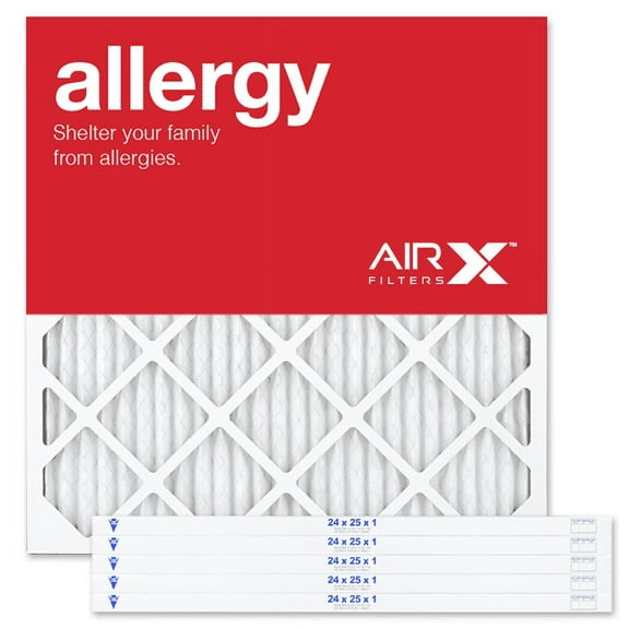 AIRx Filters 24x25x1 Air Filter MERV 11 Pleated HVAC AC Furnace Air Filter, Allergy 6-Pack, Made in the USA