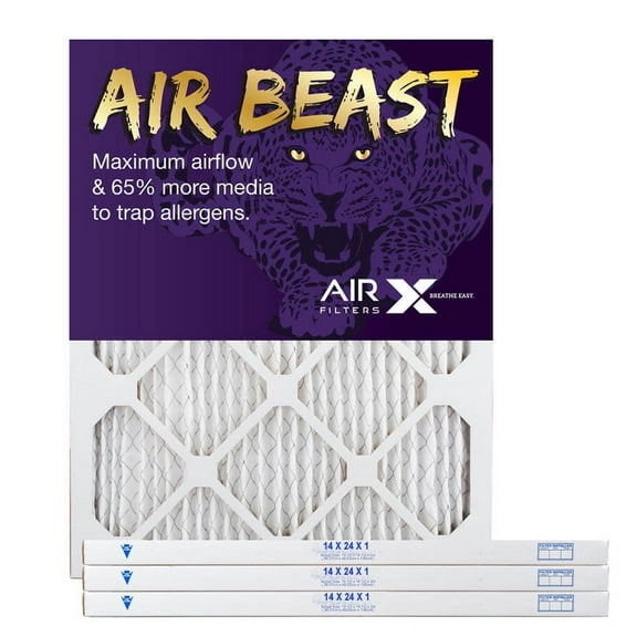 AIRx Filters Air Beast 14x24x1 Air Filter Replacement MERV 11 AC Furnace Pleated Filter, 4-Pack