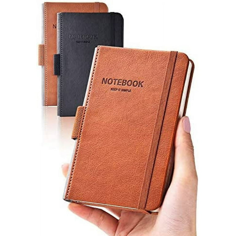  AISBUGUR Pocket Notebook, Small Notebook, 2-Pack Total 320  Pages,3.7 x 5.7 Pocket Notebook (2 Pack, Black1) : Office Products