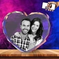 thumbnail image 1 of AISENIN 3D Crystal Photo Heart Shape Glass Engraved Crystal Gift Personalized Gift for Wedding Birthday Christmas Customized Engraved Crystal Etched Writing Without LED Base, 1 of 5
