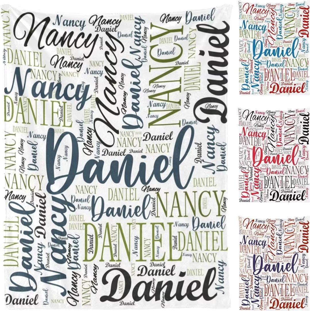 AISENIN Blanket with Name Personalized Name Blankets Custom Super Soft