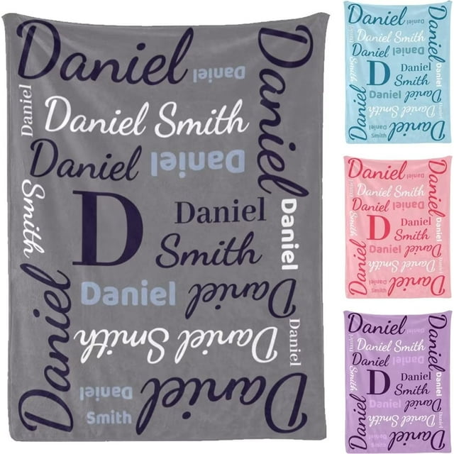 Aisenin blanket with name personalized name blankets custom super soft