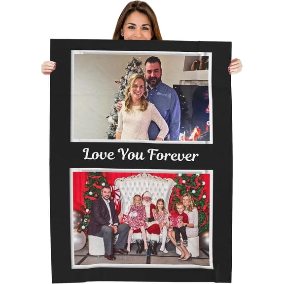 AISENIN Blanket with Picture Personalized Blanket with Photos Customized Photo Blanket Birthday Christmas Day Gifts for Adult Dad Mom Grandparents