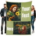 thumbnail image 1 of AISENIN Custom Blanket Custom Blanket with Picture and Text Personalized Photo Blanket 2 Photos, 1 of 5