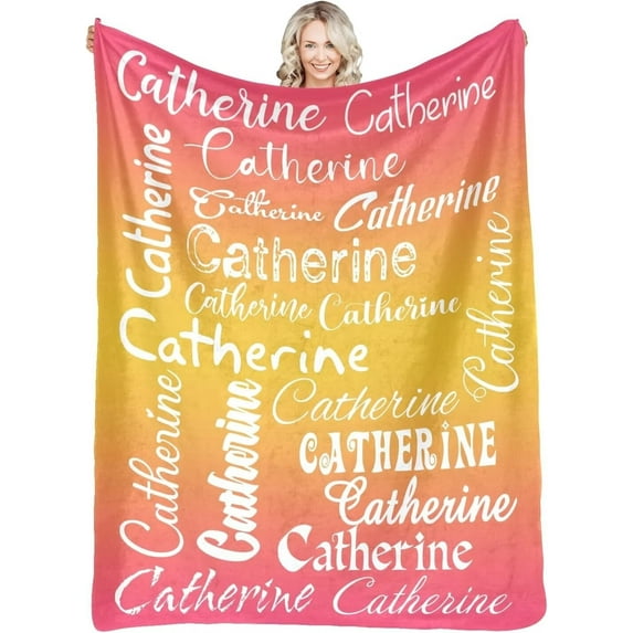 AISENIN Custom Blanket with Name Customized Blanket Personalized Flannel Throw Blankets for Kid Women Men Christmas Birthday Mothers Fathers Valentines Day Gift