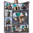 thumbnail image 1 of AISENIN Custom Blanket Personalized Blankets with Photo Text Customized Picture Throw Blanket for Mom Grandma Family on Father’s Day, 1 of 5