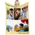 thumbnail image 1 of AISENIN Custom Blanket Personalized Photos Text Collage Customized Picture Throws Blankets for Adults Kids Family Birthday 4 Photos Collage, 1 of 7