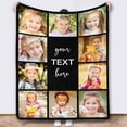 thumbnail image 1 of AISENIN Custom Blanket with Photo Text Collage Personalized 10 Photo Throw Blanket Using Your Own Pictures, Custom Christmas New Year Gifts for Mom Dad Family Sisters Friends Kids Couple 60*80inch, 1 of 3