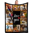 thumbnail image 1 of AISENIN Custom Blanket with 10 Photos Customized Photos Collage Blanket Personalized 10 Pictures Throw Blanket for Family Memory Birthday, 1 of 5