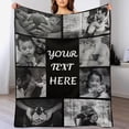 thumbnail image 1 of AISENIN Custom Blanket with Photo Text Customized Blankets Memorial Gifts Personalized for Dad Mom Friends Dog Birthday Christmas,8 Photos Collage, 1 of 5