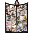 thumbnail image 1 of AISENIN Custom Blankets with Photos Text Personalized Picture Blanket Customized Blankets with Photos Collage Throw Blanket Gifts for Mom Dad Friends Kids Adults Birthday Fathers Mothers Day Christmas, 1 of 5
