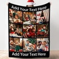 thumbnail image 1 of AISENIN Custom Christmas Blanket with Photo Text Personalized Collage 1-10 Pictures Throw Blanket for Him Her, Customized Throws Blanket Gifts for Christmas Birthday, 1 of 5
