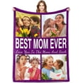 thumbnail image 1 of AISENIN Custom Gifts for Mom Blanket Custom Blankets with Photos Best Mom Ever Personalized Picture Blanket Customized Blankets with Photo Collage Throw Christmas Birthday for Mom, 1 of 5