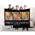 thumbnail image 1 of AISENIN Custom Grandpa Photo Blanket Personalized Blanket Gift For Grandpa Grandpa Birthday Gift Custom Text Blanket Father's Day Gift, 1 of 5