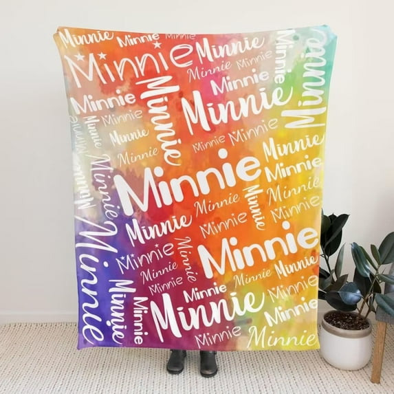 AISENIN Custom Monogrammed Blanket Personalized Name Blanket Customized Blanket with Name Text for Adult Kid Birthday Christmas New Year Gift