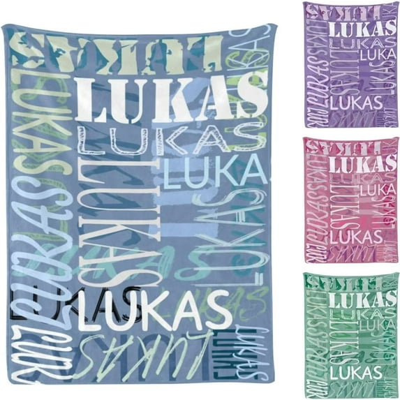 AISENIN Custom Monogrammed Blanket Personalized Name Blanket Customized Blanket with Name Text for Adult Kid Birthday Christmas New Year Gift