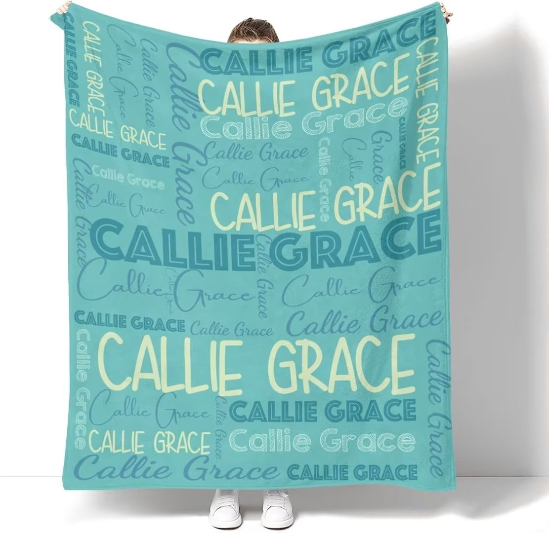 AISENIN Custom Name Blankets for Kids Baby Boys Girls Personalized Name