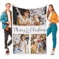 thumbnail image 1 of AISENIN Custom Photo Collage Blanket Customized Bed Blanket with Pictures AND Text for Mom Dad Personalized Throw Blanket for Christmas Memorial Gifts, 1 of 5