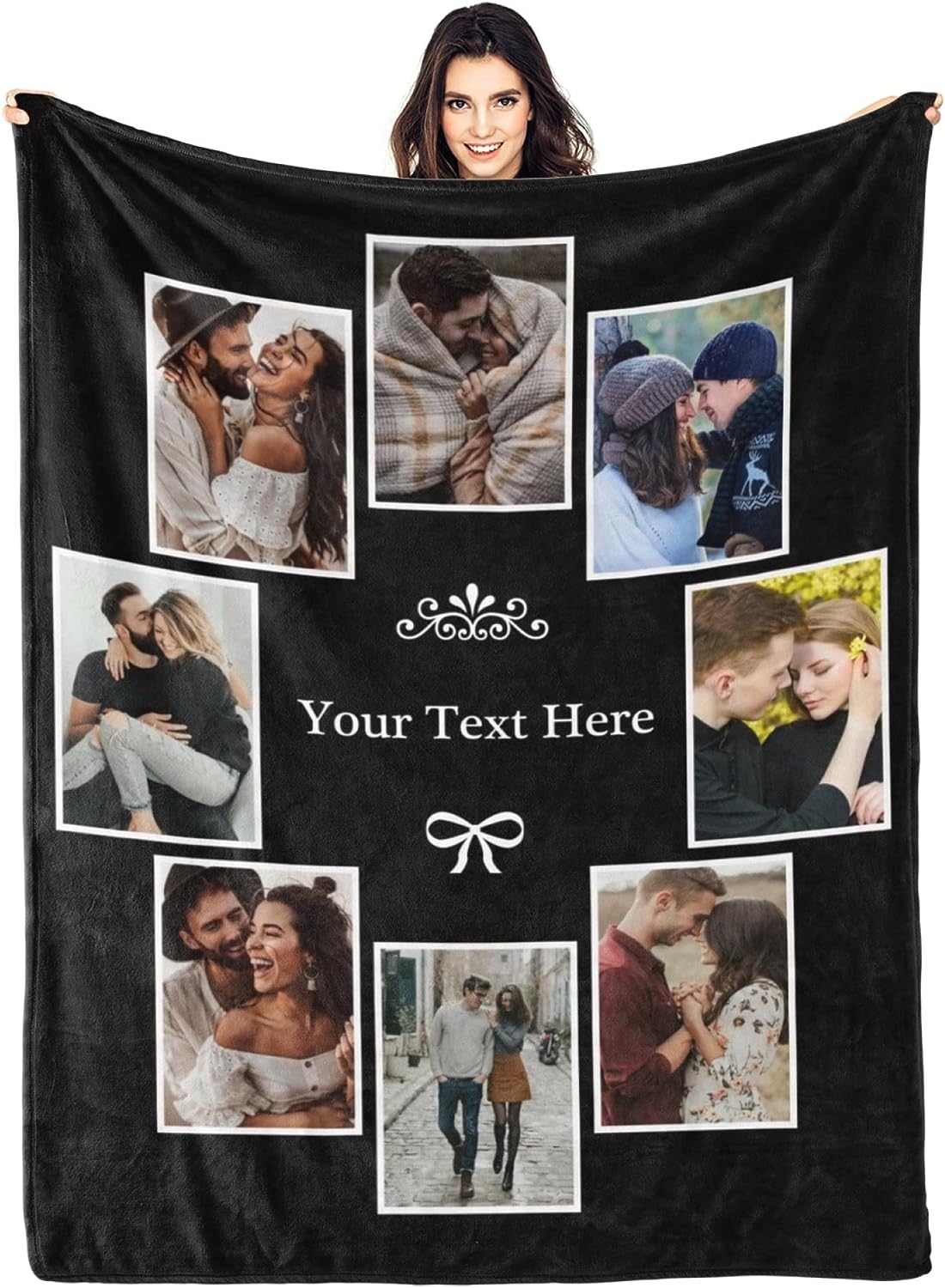 AISENIN Custom Soft Blankets For Couple Personalized Blanket With