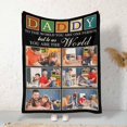 thumbnail image 1 of AISENIN Personalized Happy Fathers Day Throw Blanket for Men Black 6 Pictures Bed Blanket Custom Photos Throw Blanket Daddy Blanket Customized Dad Gifts, 1 of 4