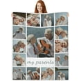 thumbnail image 1 of AISENIN Customized Photo Blankets Personalized Blanket 15 Photos Collage Gifts for Dad Mom Grandpa Friends Besties Birthday Christmas Wedding Gifts, 1 of 5