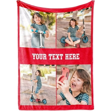AISENIN Fabric Textile Custom Photo Blanket Personalized Blanket with Picture for Kids Adults Custom Gift Birthdays Christmas Blanket Gift