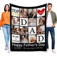 thumbnail image 1 of AISENIN Fathers Day Blanket Dad Gifts Personalized Custom Blanket with Photos Texts Picture Personalized Throw Blanket Customized Photo Blanket Fleece Blanket, 1 of 5