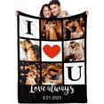 thumbnail image 1 of AISENIN I Love You Blanket Gifts for Couples Custom Blanket with Photo Picture Personalized Christmas Birthday Anniversary Valentines Day Gifts for Boyfriend Girlfriend Wife Husband, 1 of 5