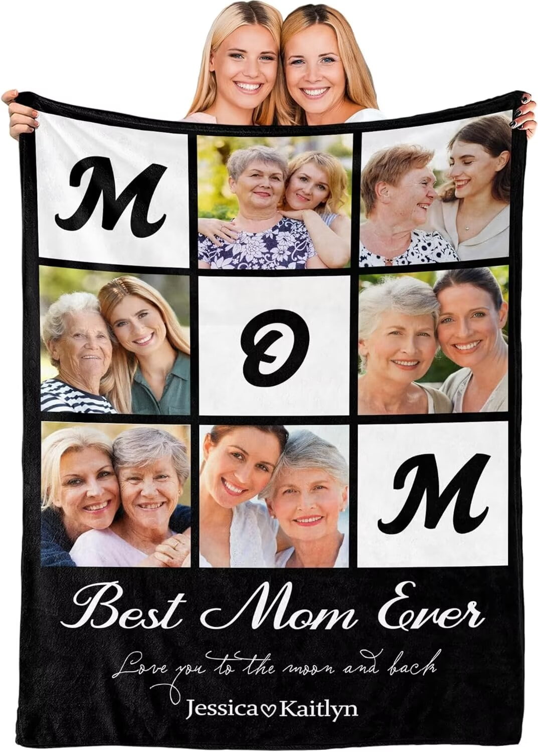 AISENIN Mothers Day Custom Gifts Personalized Blanket with Photo