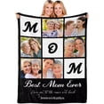 thumbnail image 1 of AISENIN Mothers Day Custom Gifts Personalized Blanket with Photo Picture Collage Text Unique Gift Throw Blankets for Mother Daughter Gift Ideas Best Mother Ever Gift, 1 of 5