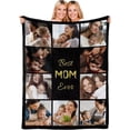 thumbnail image 1 of AISENIN Mothers Day Custom Gifts Personalized Blanket with Photo Picture Collage Text Unique Gift Throw Blankets for Mother Daughter Gift Ideas Best Mother Ever Gift, 1 of 5