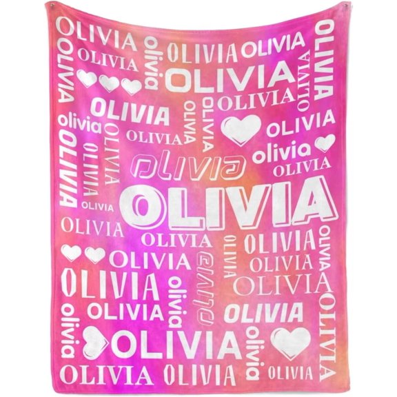 AISENIN Personalized Blanket and Throw Customized Name Blanket for Kids Adult Custom Blankets for Girls Boys Monogrammed Blankets Gifts for Women Men
