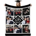 thumbnail image 1 of AISENIN Personalized Blanket with Pictures College Graduation Gifts Class of 2024 Gifts High School Graduation Custom Memories Throw Blanket, 1 of 5