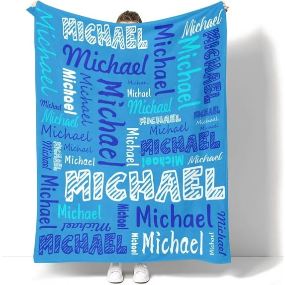 AISENIN Personalized Blankets with Any Name for Kids Adults Personalized Blankets and Throws Customized Name Blanket Super Soft Flannel Custom Blanket for Christmas Gift