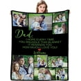 thumbnail image 1 of AISENIN Personalized DAD Blanket with Photo Customized Picture Flannel Blanket with Text for Couples Lovers Girlfriends Boyfriends Dad Mom, 1 of 5