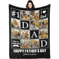 thumbnail image 1 of AISENIN Personalized Fathers Day Blanket Dad Gifts Personalized Throw Blanket Custom 10 Pictures Blankets Fathers Day Birthday Gifts for Dad, 1 of 5