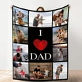 thumbnail image 1 of AISENIN Personalized Gifts for Dad Custom Blanket with Photos Texts Picture Throw Blanket Customized Photo Blanket Personalized Fleece Blanket Gifts for Dad, 1 of 5