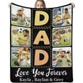 thumbnail image 1 of AISENIN Personalized Gifts for Dad Custom Throw Blankets with 9 Photos Customized Gifts for Women Men Family Friend Girlfriend on Fathers Day Birthday Valentines, 1 of 5