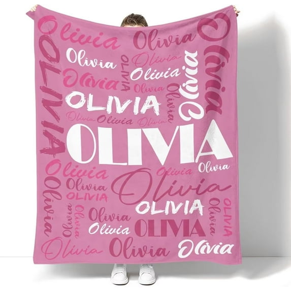 AISENIN Personalized Name Blanket Personalized Blanket for Adult Kids with Name Personalized Throw Blanket for Christmas New Year Birthday Gifts
