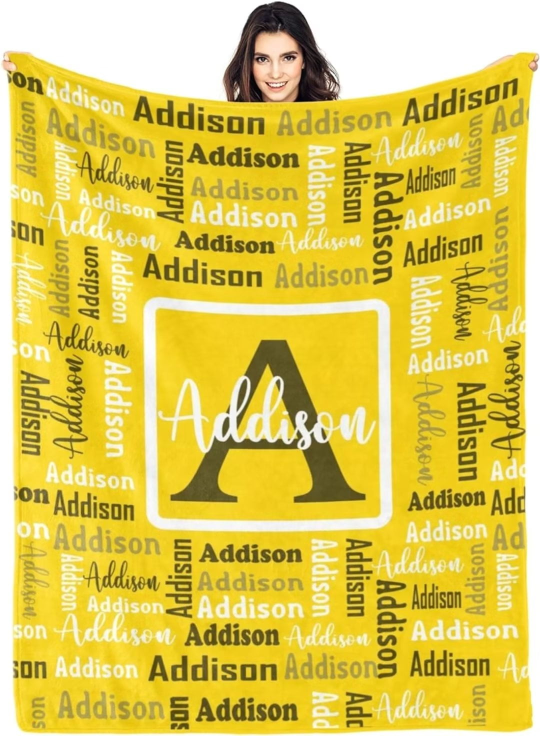 AISENIN Personalized Name Blankets Any Name Printing Blankets Custom